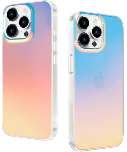 DEVASO For iPhone 13 Pro Case, Iridescent Fluorescent Phone Case, Anti-Fingerprint with Scratch Protective Case for Women and Girls