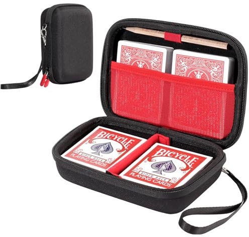 ProCase Tasche für Sammelkarten, Spielkarten Aufbewahrung UNO Tragetasche für 300+ Karten, Spielkartenkoffer Reiseaufbewahrungsbox für Kartenspiel Kinderspiele Spielesammlung -Schwarz