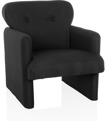 hjh LIVING Loungesessel 1-Sitzer CARIPITO Stoff Polstersessel Relaxsessel für Wohnzimmer Schlafzimmer, Schwarz