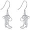 Cowboy Boot Hut Ohrringe 925 Sterlingsilber Cowgirl Stiefel Ohrhänger Western Schmuck für Damen