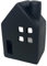 Dadeldo Living & Lifestyle Deko-Haus Weihnachtsdeko Steingut schwarz 20x14cm