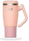 ECOROOTS Rocket – Bouteille Isotherme à Emporter Thermo avec Anse Pivotante – Boissons Chaudes 12h & Froides 24h – Gourde Inox Mug Thermique Sport, Bureau, Yoga, Voyages (ROSE BLUSH, 940 ml)
