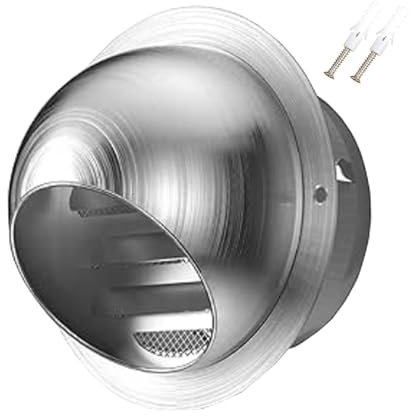 HZEPDVT 1 Piece 304 Stainless Steel Hemispherical Kitchen Smoker Exhaust Duct Cover Easy To Install Use Stainless Steel Round Air Cap Cover(50mm(2in))