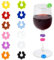 SGERUFZ 12 Marque Verres Colorés Marqueurs de Verre à Vin en Silicone Réutilisable Marqueurs de Gobelet Élégants pour Verre à Champagne Verre à Cocktail Verre à Boire