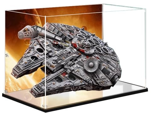 Acryl-Vitrine für Lego 75192 Ultimate Millennium Falcon Bauset, transparente Vitrine, staubdichte Vitrine, kompatibel mit Lego 75192 (nur Vitrine) (Hintergrund)