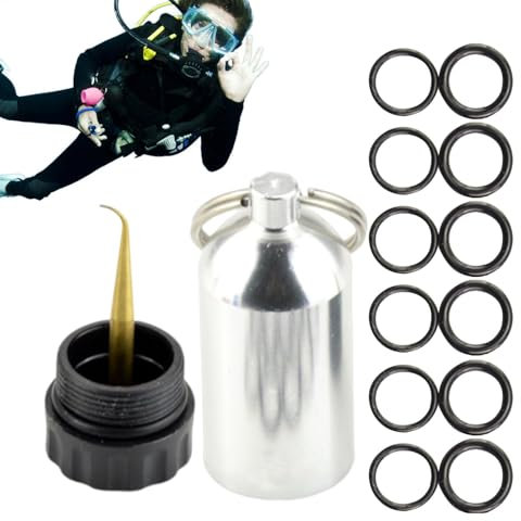 LearnLyrics Set mit Tauchringen, Schlüsselanhänger für Tauchtank | Schlüsselanhänger für Tauchtank mit, Set mit 12 O-Ringen, Miniaturgehäuse aus Legierung