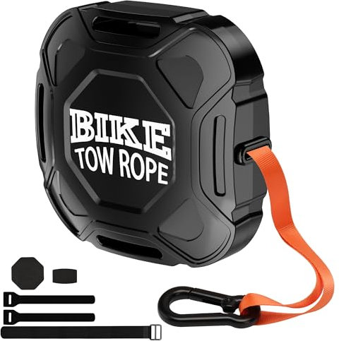 LEVVUE Abschleppseil Fahrrad Kinder, 2.5M Metallschnalle Fahrrad Abschleppseil Eltern Kind Zugseil Tragfähigkeit 120kg, Tragbar und Universell Passend Abschlepp Seil für Kinder MTB Bike