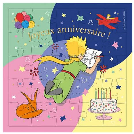 Kinderpuzzle 25-teilig, KIUB Der kleine Prinz, Happy Birthday V2 (17,5 cm)