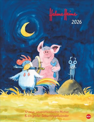 Helme Heine Edition - Kalender 2026 - Heye-Verlag - Wandkalender mit Geburtstagskalender - 34 cm x 44 cm