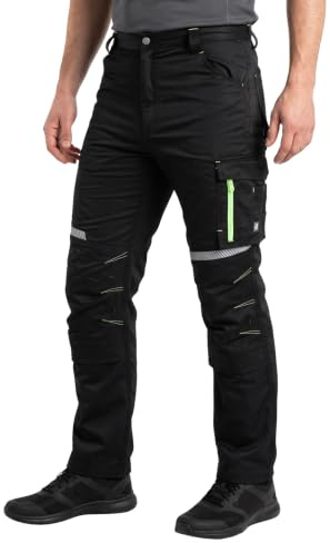 NEO TOOLS Komfortable Mix&Match Arbeits-Bundhosen für Herren | Aus Twill-Gewebe (240 g/m²) mit Kniepolstertaschen, Reflektierendem Aufdruck & vielseitigen Taschen