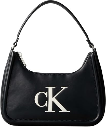 Calvin Klein Damen Schultertasche Bold Small mit Logo, Schwarz (Black/White), Einheitsgröße