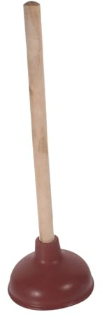 Gatuida Sturalavandino WC con Manico in Legno Ventosa Potente in Gomma Rossa Sturalavandini Pesante per Bagno e Scarichi Intasati Utensile Sicuro e Robusto per Casa