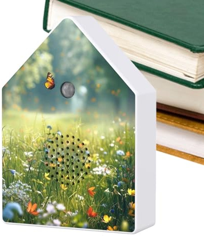 Jubilofex Vogel-Spieluhr | Weißes Rauschgerät mit Timer – Nature Chirping Box mit Bewegungssensor – für Zuhause, Garten, Schlafzimmer, Badezimmer, Yoga, Spa, Meditation, Reisen