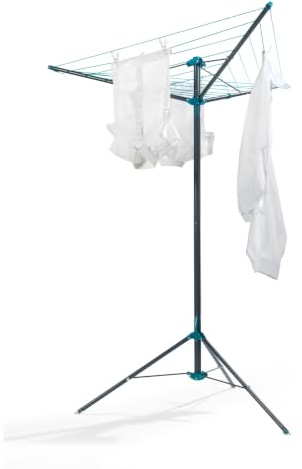 Beldray Rotary Airer, 16 m Free Standing Tripod Drying Rack | Indoor Or Outdoor Use, Built In Line Tensioner, Lightweight Folding Design, Storage Bag Included, 3 Ground Pegs