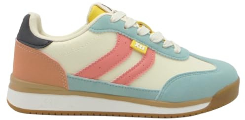 Xti 145019 Freizeitschuhe für Damen, Retro-Stil, Textil mit Details in Lederoptik, flache Sohle, rutschfest, für Damen