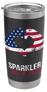 4th July Funny America Saying Heart Vintage USA Flag Stainless Steel Insulated Tumbler