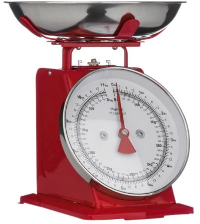 Premier Housewares Kitchen Scale Retro Style, 5 kg - Red,H26 x W22 x D21cm