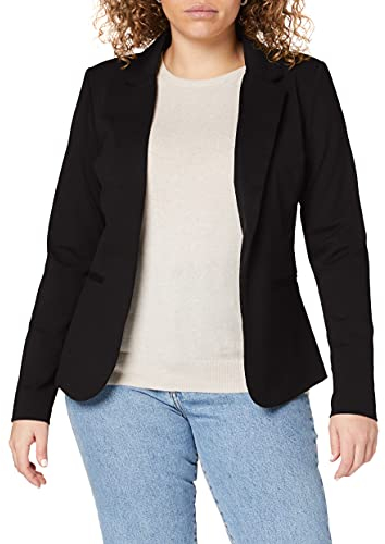 ICHI IHKATE BL Damen Blazer Kurzblazer Jacke Ein-Knopf-Blazer mit Stretch und Reverskragen, Größe:XS, Farbe:Black (10001)