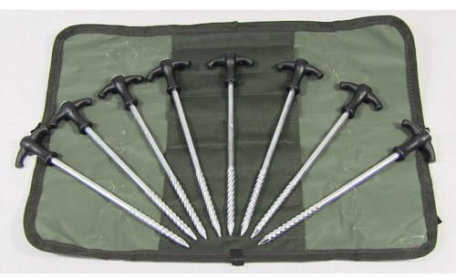 Garden & Camping 8x Heavy Duty Carp Fishing Bivvy Tent Pegs Shelter Pegs Tent Pegs With Screw in Handle These heavy duty pegs are strong enough to withstand strong winds