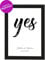 Personalisiertes Poster zur Hochzeit DIN A4 Yes, gerahmt mit schwarzem Bilderrahmen, Hochzeitsgeschenk für Brautpaar, Hochzeit, Gastgeschenk, Kunstdruck, Fineartprint (Schwarz gerahmt DIN A4)