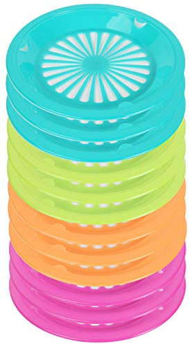 Trenton Gifts Reusable Paper Plate Holders | Set of 12 | 10 Diameter | Neon Colors