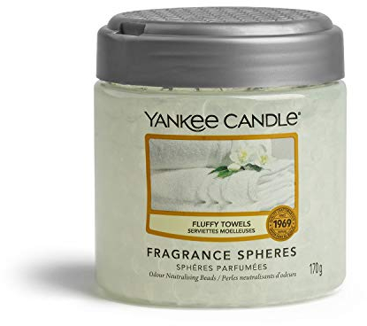 Yankee Candle Fragrance Spheres Air Freshener, Up to 30 Days of Fragrance, Fluffy Towels, Pale Yellow