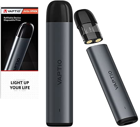 Original VAPTIO Airgo Stick Kit Vape Pen Pod Système 350mAh11W Cigarette électronique Avec 1.0ohm,Sans E Liquid Sans Nicotine(gris)