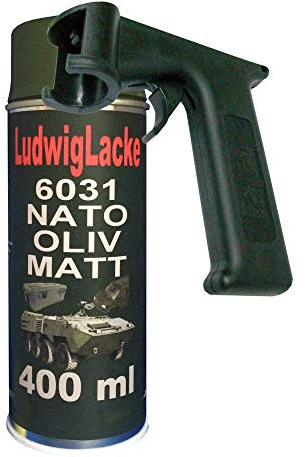 LudwigLacke NATO Oliv MATT 1 Spraydose je 400ml RAL 6031 & Haltegriff
