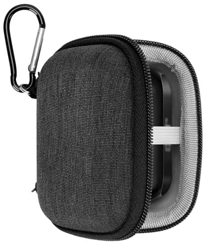 Geekria Shield Earbuds Case Compatible with JVC HA-A10T New Marshmallow True Wireless Earbuds, Replacement Hard Shell Travel Carrying Bag with Carabiner Clip (Dark Grey)