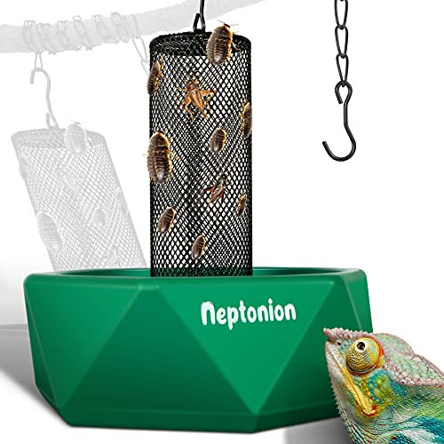 NEPTONION hakbare Chamäleon-Futterschale Käfer Bar mit Säule für Beute zu Klettern und zu bewegen, geeignet für Eidechse, Bartagame, Leguan, Gecko, Kröte, Frosch