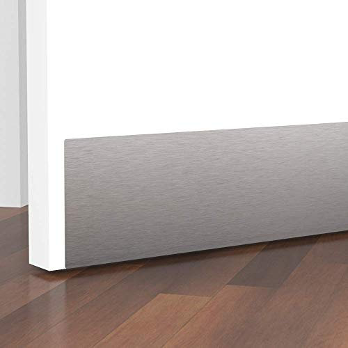 Kick Plate Brushed Stainless Steel Door Protection (Pre drilled Holes for Screw Fitting, 600 x 200mm)
