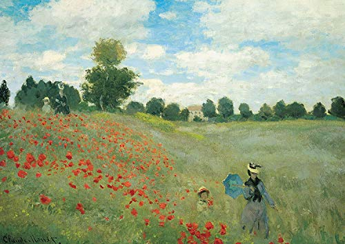 AveJoys 1000 Piece Poppies at Argenteuil by Claude Monet Jigsaw Puzzle, 27.56 x 19.69 Inch, Intermediate to Advanced, Adults & Kids 8+