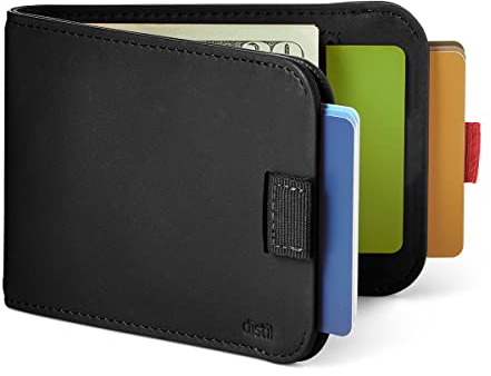 Distil Union Wally Bifold 5.0 mit MagLock | Leder Geldbörse mit Geldklammer & MagLock | Schlanke, minimalistische Billfold, Schwarz, One Size, Version 5.0