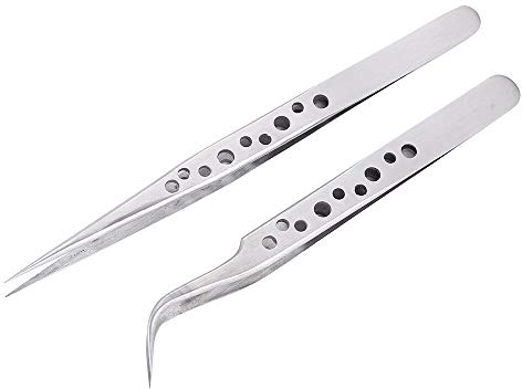 Pinzette Anti-statische Gebogene Gerade Spitze Edelstahl Zange Telefon Reparatur Hand Werkzeuge Sets