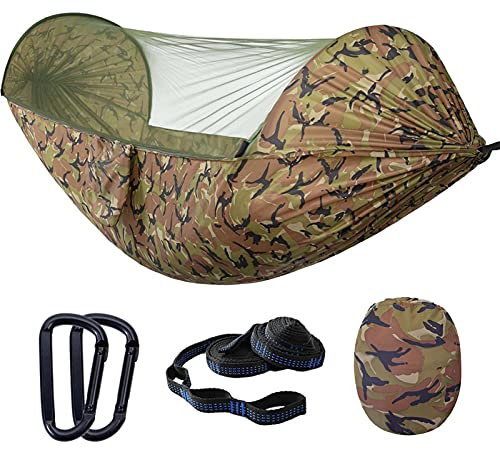 FOGUO Hamac de Voyage Moustiquaire, Hamac de Camping Moustiquaire, Hamac Double Exterieur, Hamac Suspendu Interieur, pour Terrasse, Balcon, Jardin, Extérieur, Camping