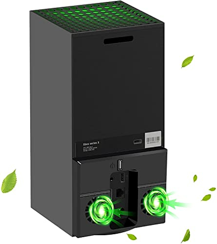 Linkstyle Vertical Cooling Fan for Xbox Series X, USB Powered Cooling Stand Cooling System Accessories with Dual Fans and External USB Port for Xbox Series X Console (Only for Xbox Series X), Black