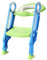 Réducteur Toilette Enfant, Rehausseur Toilette Enfant Pliable, Avec Marches et Pédale Réglables, Convient Aux Toilettes O U V de Plusieurs Hauteurs, Charge Max 75KG, Pour Enfants 2-7 ans(bleu+vert)