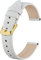 BISONSTRAP Leather Watch Straps, Soft Replacement Bands with Polished Buckle,8mm, White with Gold Buckle