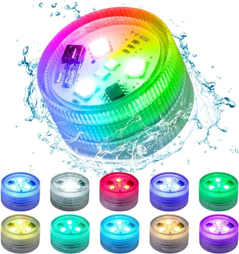 Christmas Lights Waterproof Submersible LED Lighting: Remote Control RGB Lights, Suitable for Garden Ponds, Aquariums, Outdoor Camping, Parties, SPAs, Marine Habitats, and Decorative Fountains
