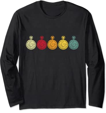 Retro Uhr 60er 70er 80er Uhr Sammeln Uhren Uhrensammler Langarmshirt