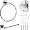 Toilet Paper Holder and Towel Ring Set, Toilet Towel Holder Stainless Steel Toilet Roll Holder Towel Ring Hanging ​Round Hanger Polished Chrome Contemporary Bathroom Accessory Set for Bathroom,Hotel