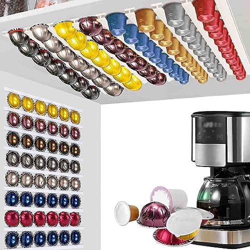 Baoswi Coffee Pod Holder, K Cup Holders for Counter, Coffee Pods Storage Organiser,Wall Mount Coffee Pod Holder with Adhesives (6 Pack)