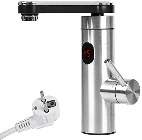 Kyaoayo Elektrischer Wasserhahn Mit Durchlauferhitzer - Schnelle Warmwasserbereitung, 230V Elektrische Heizung, LCD Temperaturanzeige - Für Küche Und Bad