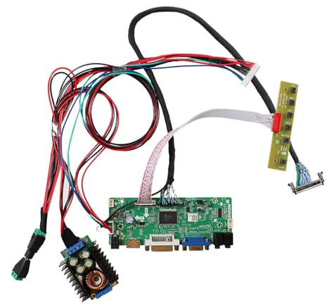 VSDISPLAY VGA DVI Audio LVDs Controller Board für 32 Zoll 1920 x 1080 P320HVN01.1 IPS 51 Pins WLED LCD-Bildschirm, mit 24 V auf 12 V DC Stromwandler Board