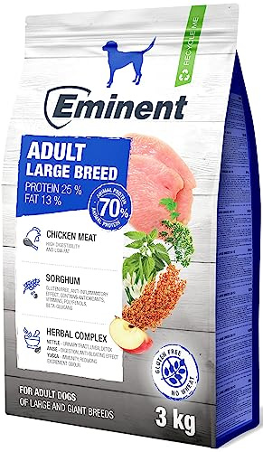 Eminent Adult Large Breed 3 kg – Glutenfreies Trockenfutter für große und riesige Hunde, High Premium Hundefutter mit Glucosamin & Chondroitin, 70% tierisches Protein