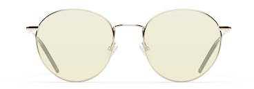 4 OWLS • Pro Gaming Brille VUEL Kontraststeigernd Light Orange Blaulichtfilter UV Blaulicht Schutz Bildschirm Computer Performance Streamer Gamingbrille (Gold)