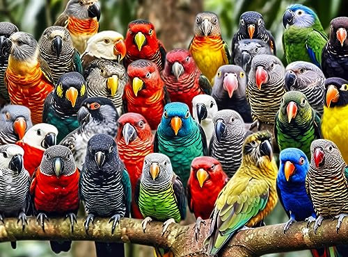 Cross & Glory - Kaleidoscope of Feathers - 1000 Piece Jigsaw Puzzle for Adults | Unique Bird Artwork | Best Challenging Puzzles for Cognitive Workout
