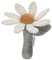Little Dutch Greifling Rassel Blume aus Stoff weiß (grün/weiß)