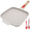 RANX INGST Bobikuke Griddle Pan with Detachable Handle, 24 cm Cast Aluminium Non Stick Steak Pan for Induction Hob, White