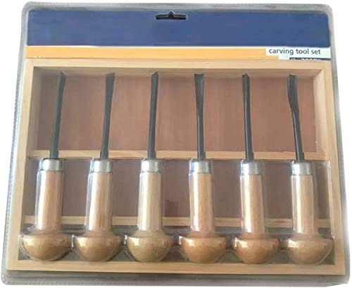 Holzschnitzmeißel-Set, 6-teiliges scharfes Werkzeug, Handschnitzmeißel, Schnitzlöffel, Schalen-Set, DIY-Werkzeuge für Drehbank, Holzschnitt, ideal für Anfänger